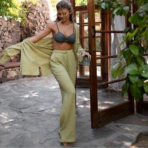 KITTENISH Bahama Mama Green Drawstring Pants